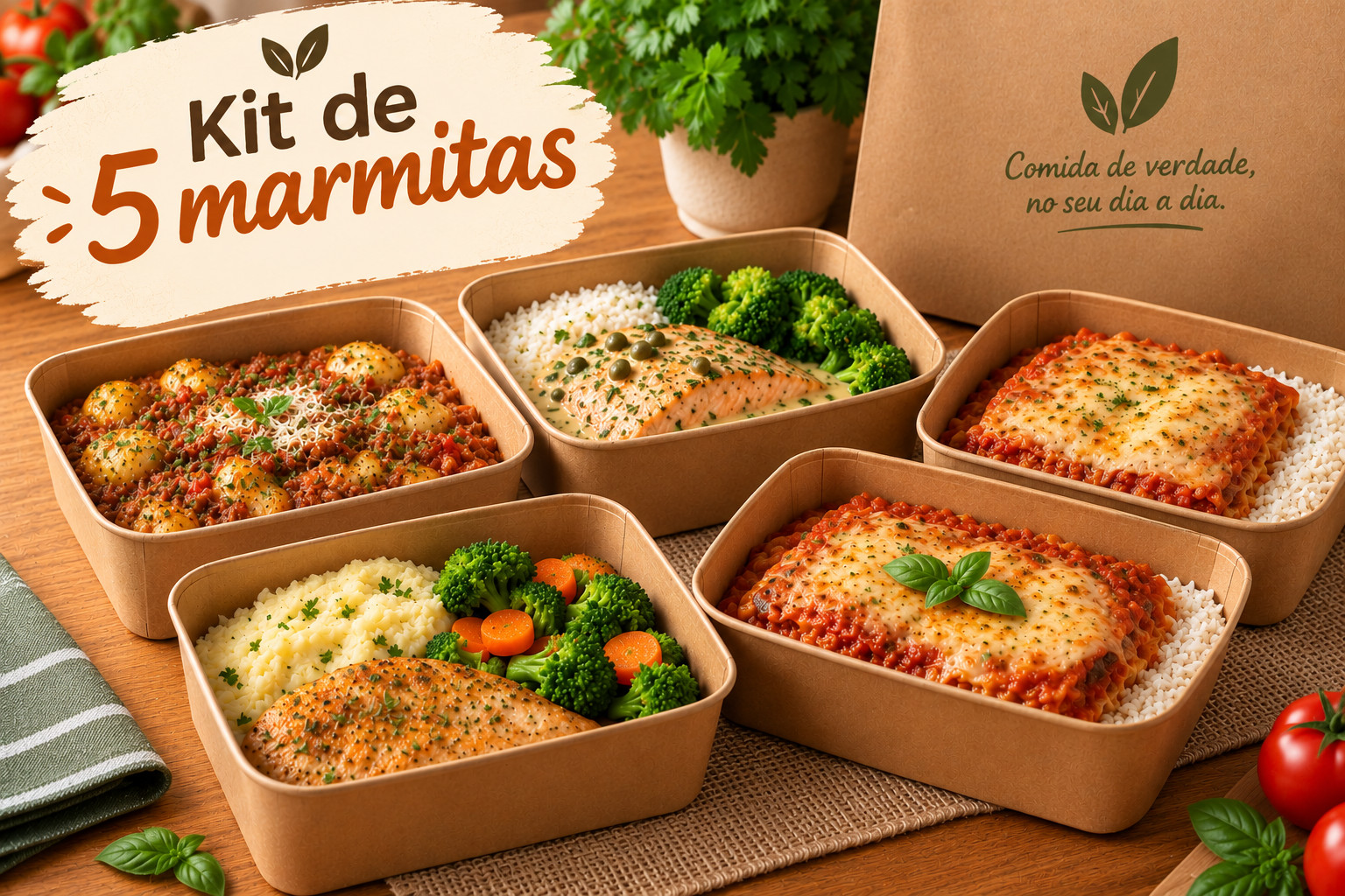 Foto de 5 marmitas da Nôva